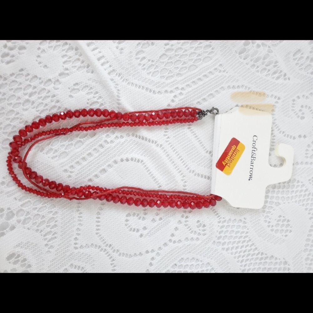 Croft and Barrow Red Beaded Necklace